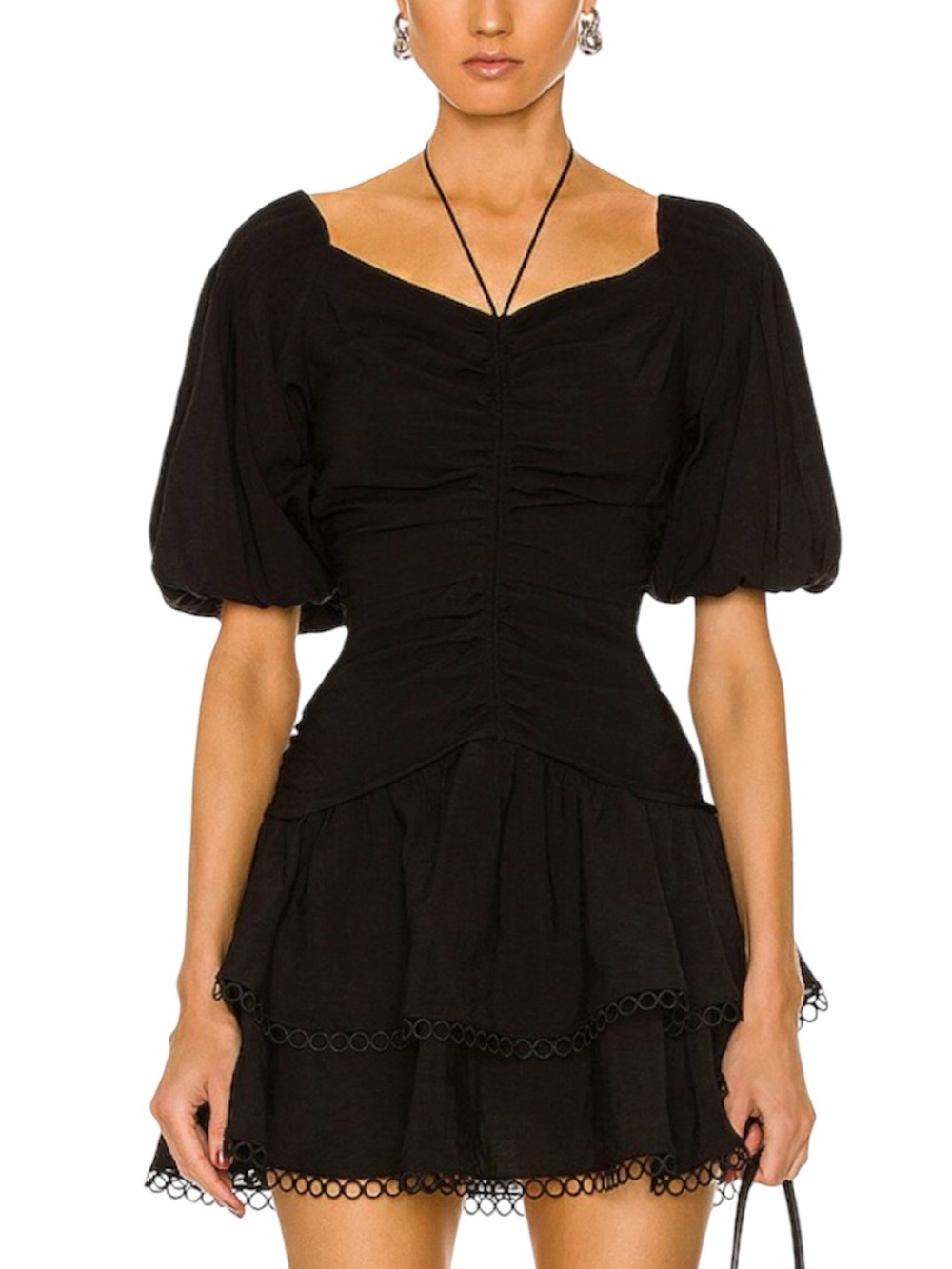 NWT Jonathan Simkhai Black Auden Mini Dress - Sz 14